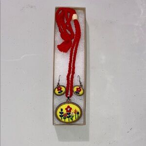 Colorful Embroidered Jewelry Set